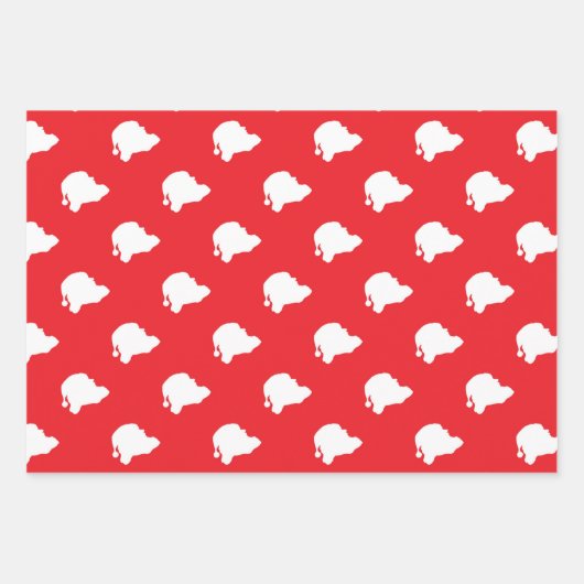 Der Weihnachtsmann auf rot Geschenkpapier Set (Vorderseite 3)