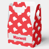 Der Weihnachtsmann auf rot Geschenkschachtel (Geöffnet)