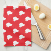 Der Weihnachtsmann auf rot Geschirrtuch (Viertel Falte)