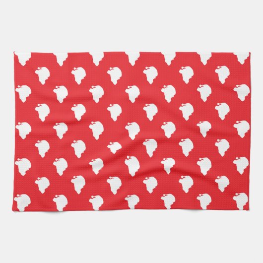 Der Weihnachtsmann auf rot Geschirrtuch (Horizontal)