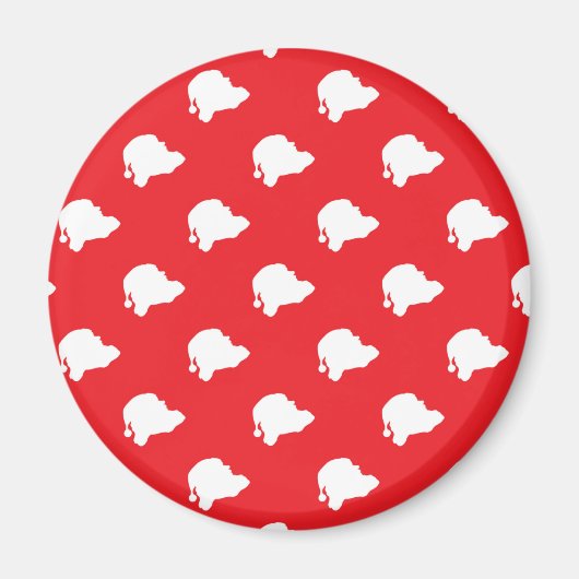 Der Weihnachtsmann auf rot Magnet (Vorne)