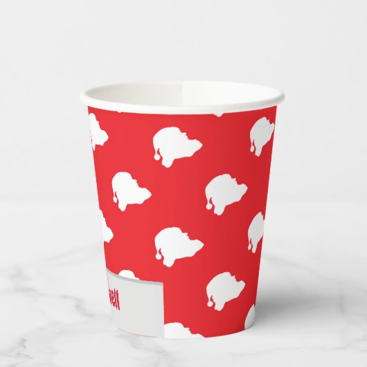 Der Weihnachtsmann auf rot Pappbecher (Links)