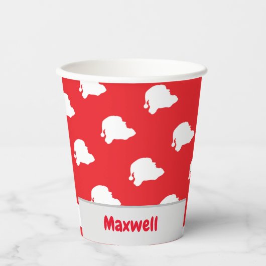 Der Weihnachtsmann auf rot Pappbecher (Vorderseite)