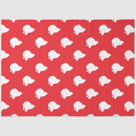 Der Weihnachtsmann auf rot Seidenpapier (Vorderseite)