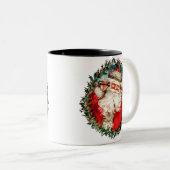 Der Weihnachtsmann auf Seilhandys Zweifarbige Tasse (VorderseiteRechts)