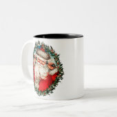 Der Weihnachtsmann auf Seilhandys Zweifarbige Tasse (Vorderseite Links)