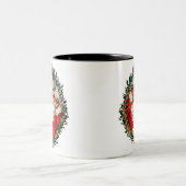 Der Weihnachtsmann auf Seilhandys Zweifarbige Tasse (Mittel)