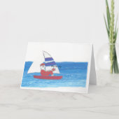 Der Weihnachtsmann auf seinem Segelboot Karte (Vorderseite)