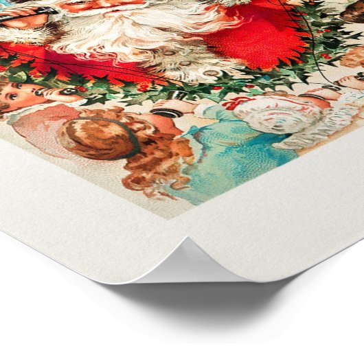 Der Weihnachtsmann auf Zeichentelefonen beim Zuhör Poster (Ecke)