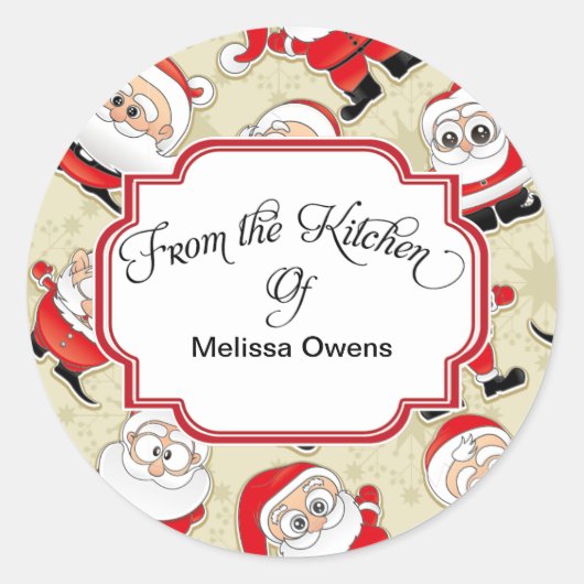 Der Weihnachtsmann aus der Küche der Backaufkleber Runder Aufkleber (Vorderseite)
