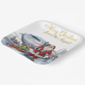 Der Weihnachtsmann begrüßt vom Flughafen Pappteller (Gewinkelt)