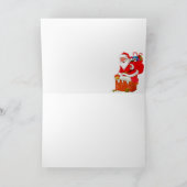 Der Weihnachtsmann bei der Arbeit Feiertagskarte (Innenseite)