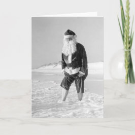 Der Weihnachtsmann bei der Beach Card Feiertagskarte