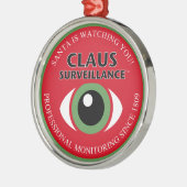 Der Weihnachtsmann beobachtet dich Silbernes Ornament (Links)