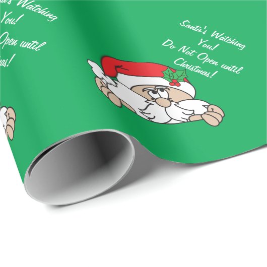 Der Weihnachtsmann beobachtet dich | Weihnachten Geschenkpapier (Rolleneckpunkt)