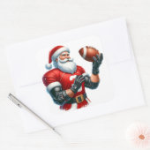 Der Weihnachtsmann bereitet sich auf ein Spiel mit Quadratischer Aufkleber (Umschlag)