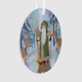 Der Weihnachtsmann besucht sein Rentier Ornament (Vorderseite)