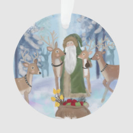 Der Weihnachtsmann besucht sein Rentier Ornament