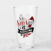 Der Weihnachtsmann beurteilt Sie | Funny Christmas Glas (Vorderseite)