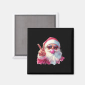 Der Weihnachtsmann bläst blubble gum pink sanft Ch Magnet (Vorderseite/Rückseite)