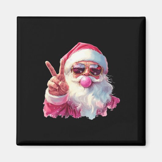 Der Weihnachtsmann bläst blubble gum pink sanft Ch Magnet (Vorne)