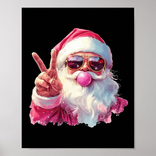Der Weihnachtsmann bläst blubble gum pink sanft Ch Poster (Vorne)