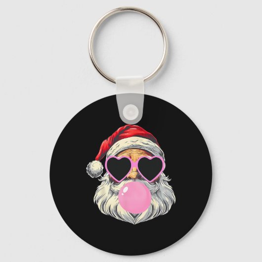 Der Weihnachtsmann bläst blubble gum pink sanft Ch Schlüsselanhänger (Vorderseite)