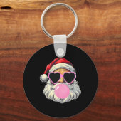 Der Weihnachtsmann bläst blubble gum pink sanft Ch Schlüsselanhänger (Vorderseite)