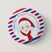Der Weihnachtsmann blau und rot Button (Vorderseite)