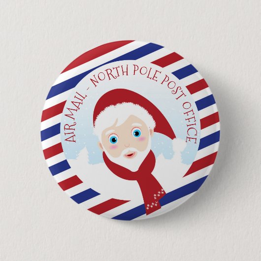 Der Weihnachtsmann blau und rot Button (Vorderseite)