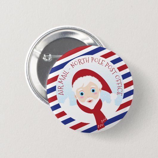 Der Weihnachtsmann blau und rot Button (Vorne & Hinten)