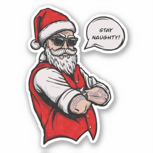 Der Weihnachtsmann Bleibe Naughty Funny Aufkleber (Vorderseite)