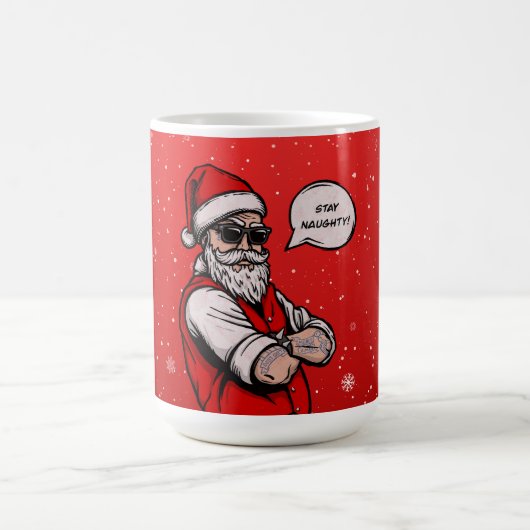 Der Weihnachtsmann Bleibe Naughty Funny Kaffeetasse (Mittel)