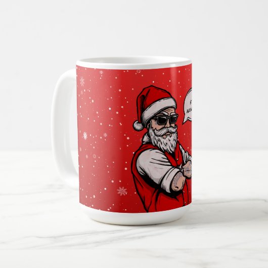 Der Weihnachtsmann Bleibe Naughty Funny Kaffeetasse (Vorderseite Links)