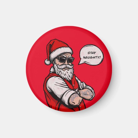 Der Weihnachtsmann Bleibe Naughty Funny Magnet (Vorne)