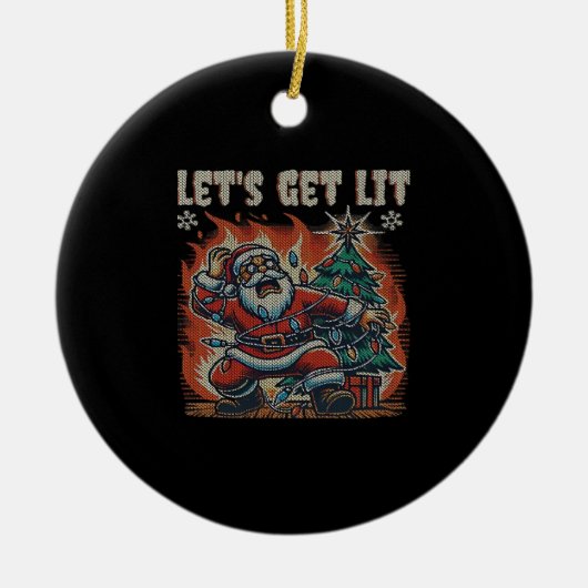 Der Weihnachtsmann brennt, lasst uns den klassisch Keramik Ornament (Vorne)