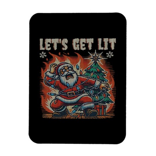 Der Weihnachtsmann brennt, lasst uns den klassisch Magnet (Vertikal)