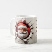Der Weihnachtsmann bricht durch die Mauer - Funny Kaffeetasse (Vorderseite Links)