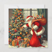 Der Weihnachtsmann bringt den Kindern Freude Karte (Vorderseite)