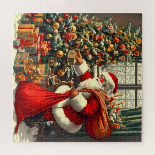 Der Weihnachtsmann bringt den Kindern Freude Puzzle (Horizontal)