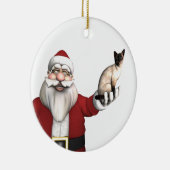 Der Weihnachtsmann bringt eine siamesische Katze h Keramik Ornament (Rechts)