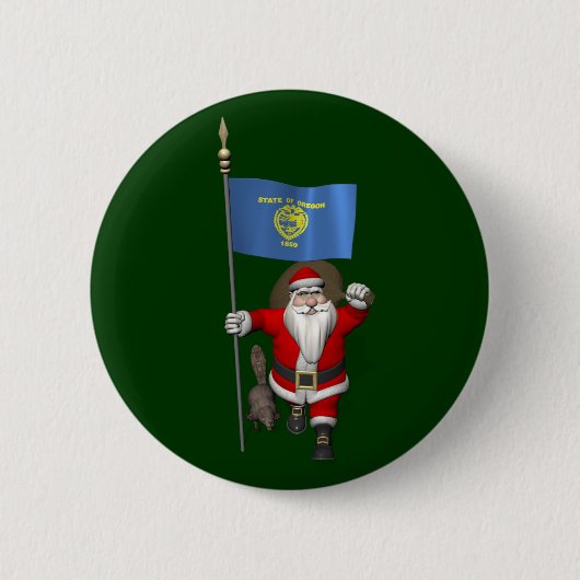 Der Weihnachtsmann, der den Staat Biber besucht Button (Vorderseite)