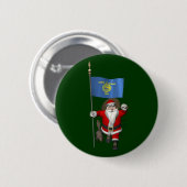 Der Weihnachtsmann, der den Staat Biber besucht Button (Vorne & Hinten)