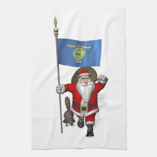 Der Weihnachtsmann, der den Staat Biber besucht Handtuch