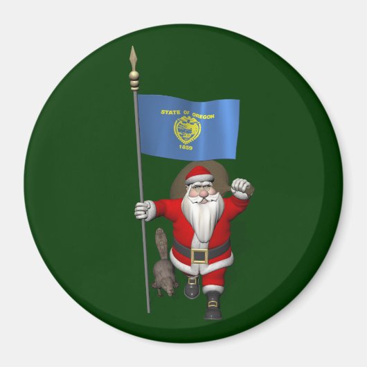 Der Weihnachtsmann, der den Staat Biber besucht Magnet (Vorne)