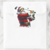 Der Weihnachtsmann, der in einer schneebedeckten L Quadratischer Aufkleber (Tasche)