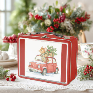 Der Weihnachtsmann, die Maus bringt Geschenke Meta Metall Brotdose