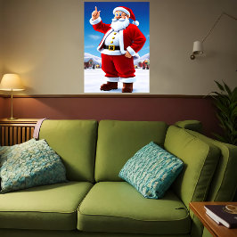 Der Weihnachtsmann draußen im Schnee | Art der AI Poster