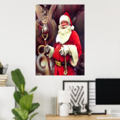 Der Weihnachtsmann eins ein Schiff | AI Art Poster (Heimbüro)