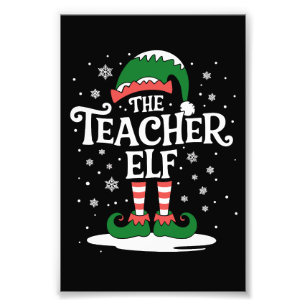 Der Weihnachtsmann-Elfen-Lehrer Familien-Matching- Fotodruck